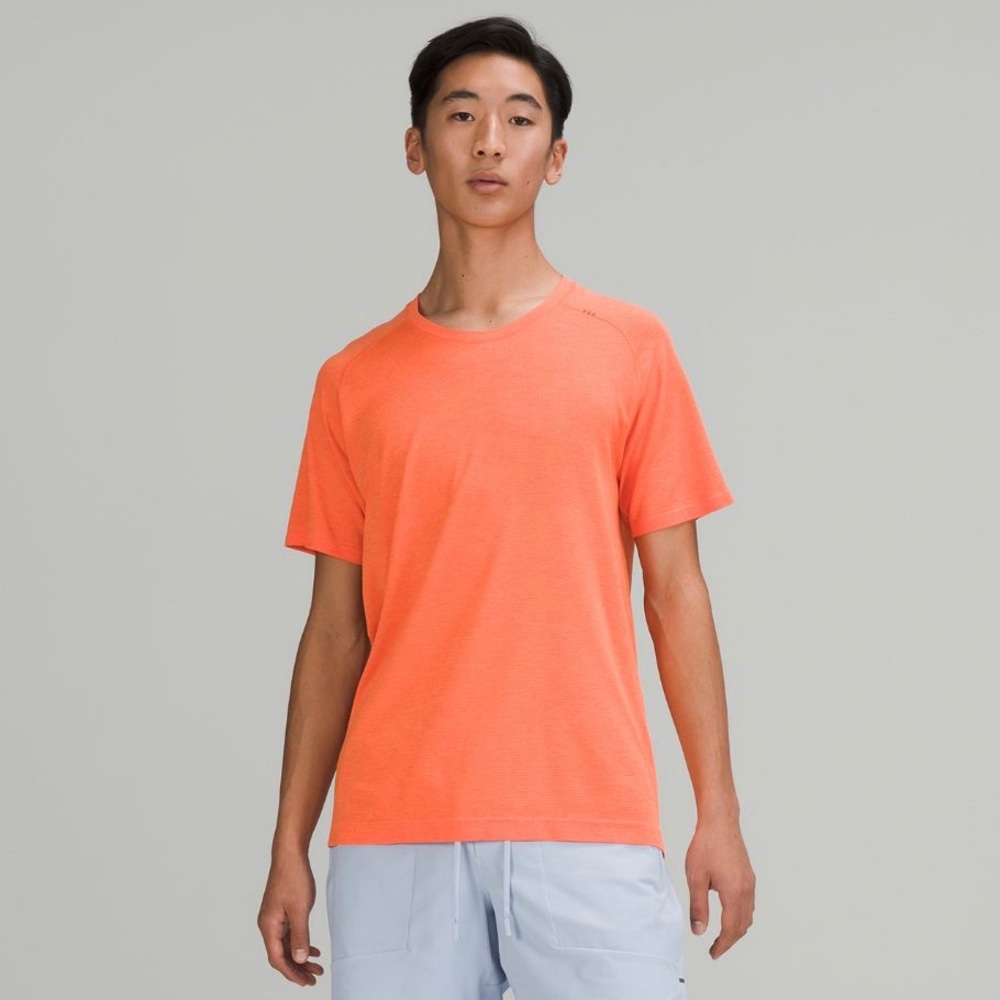 Lululemon Metal Vent Tech Short Sleeve Shirt 2.0 in Warm Coral/ Highlight Orange - Picture 1 of 13